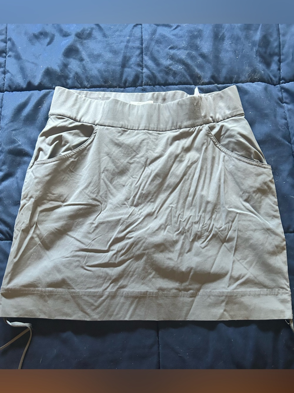 “Columbia” Grey Elastic Waist Active Skirt with Side Ties